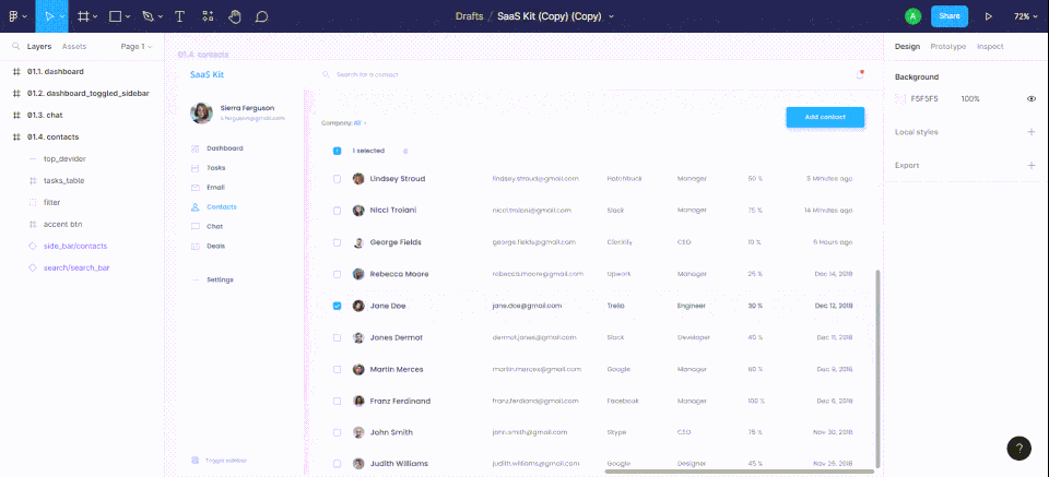 Gif showing how to use the Code Panel in Figma