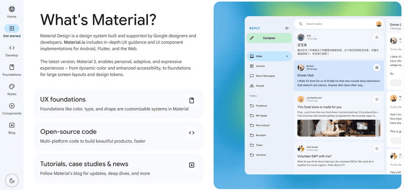 Screenshot explaining what is Material Design.