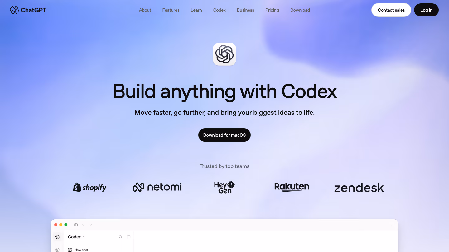 Codex homepage
