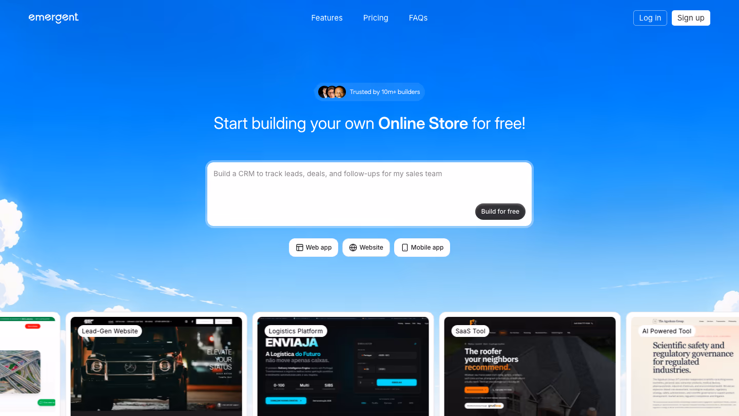 Emergent homepage