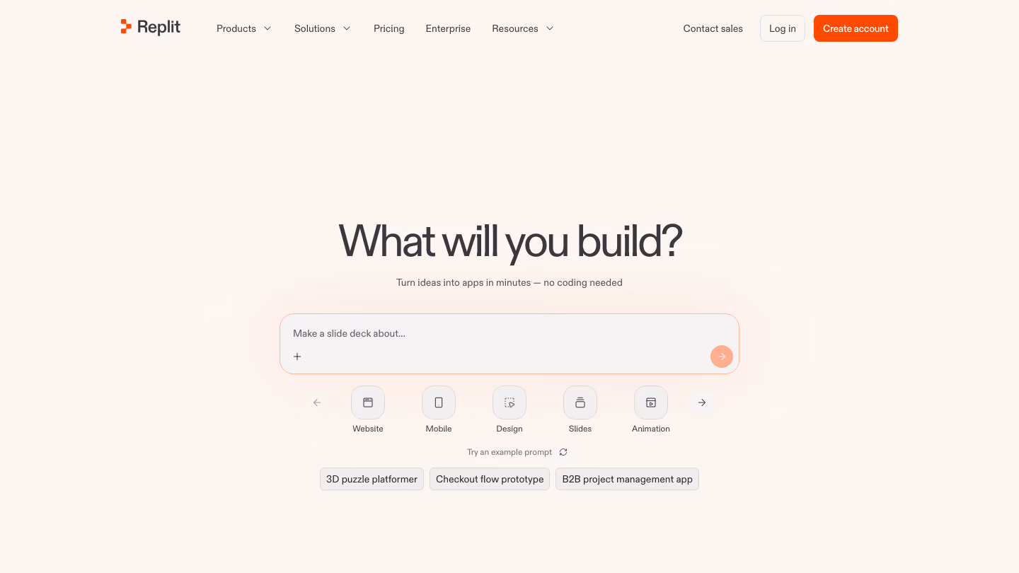 Replit homepage