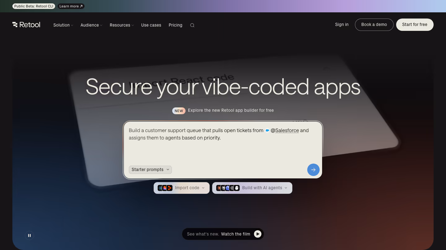 Retool homepage
