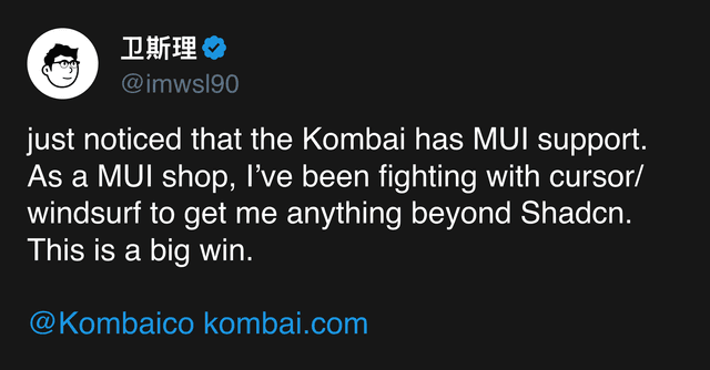 Kombai Testimonial Tweet