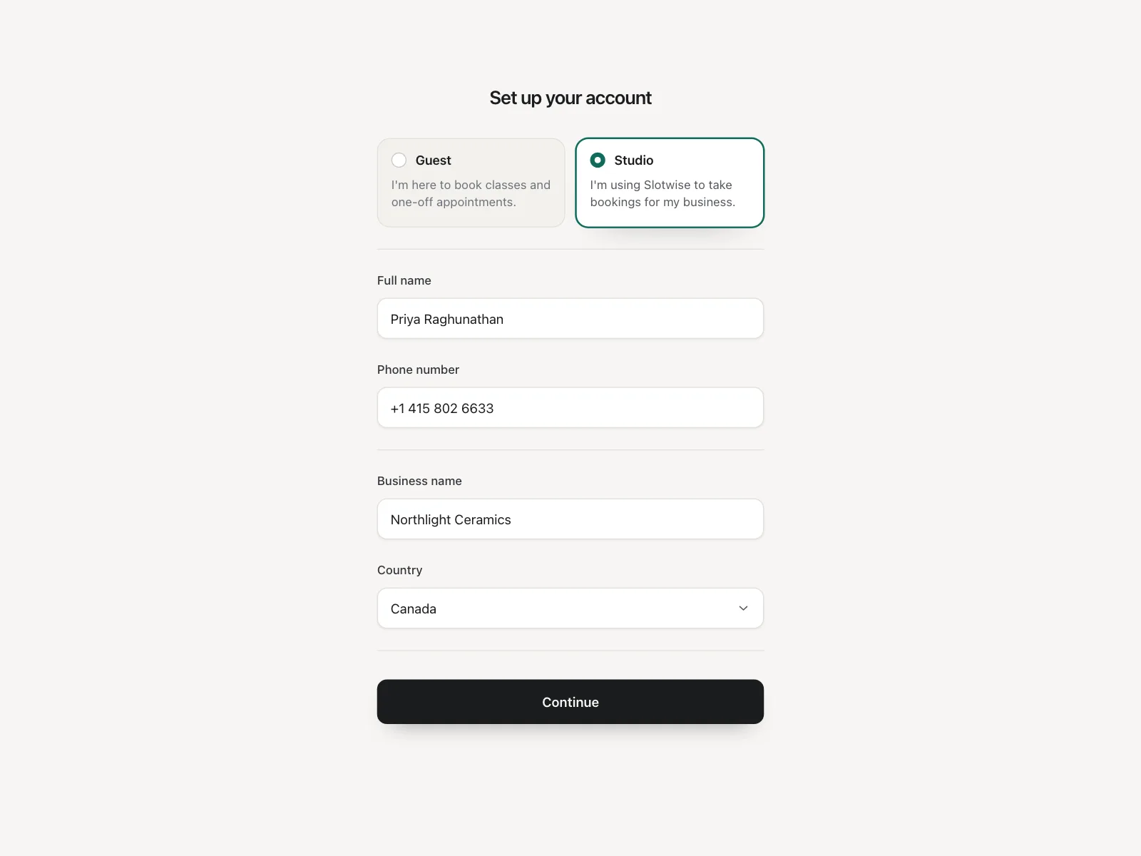 Account Setup