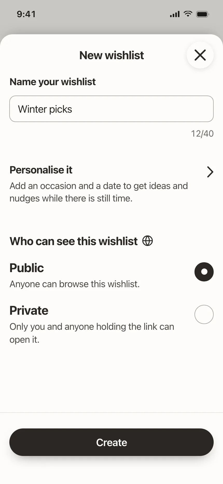Add & Create