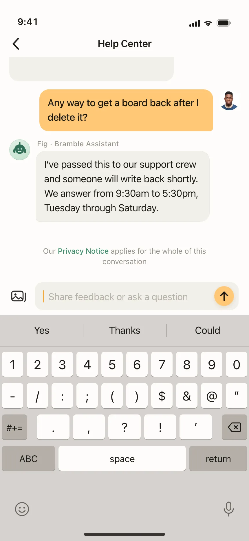 Chat detail