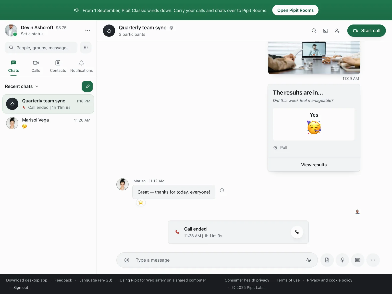 Chat detail