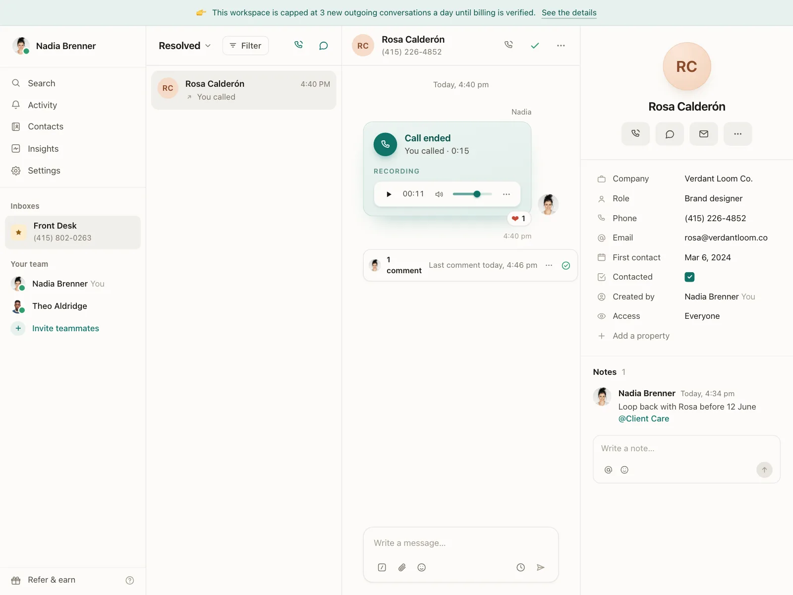Chat detail