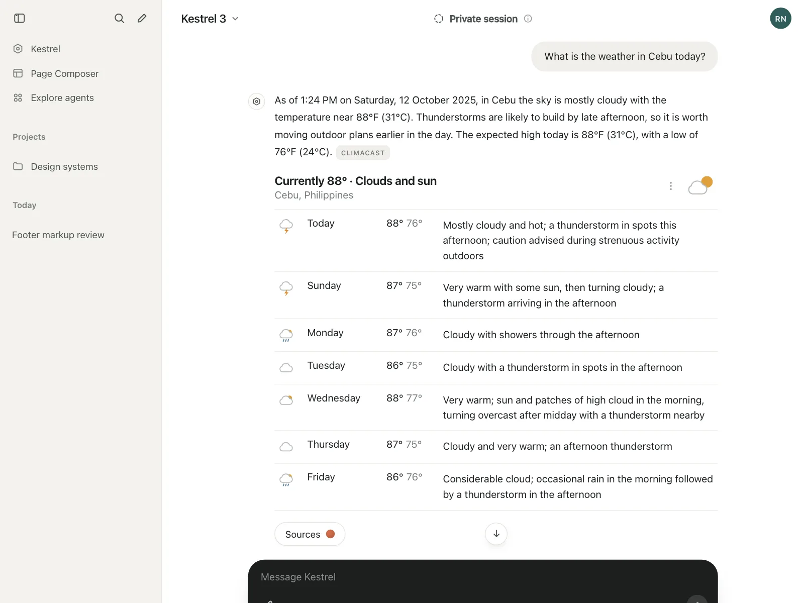 Chat detail