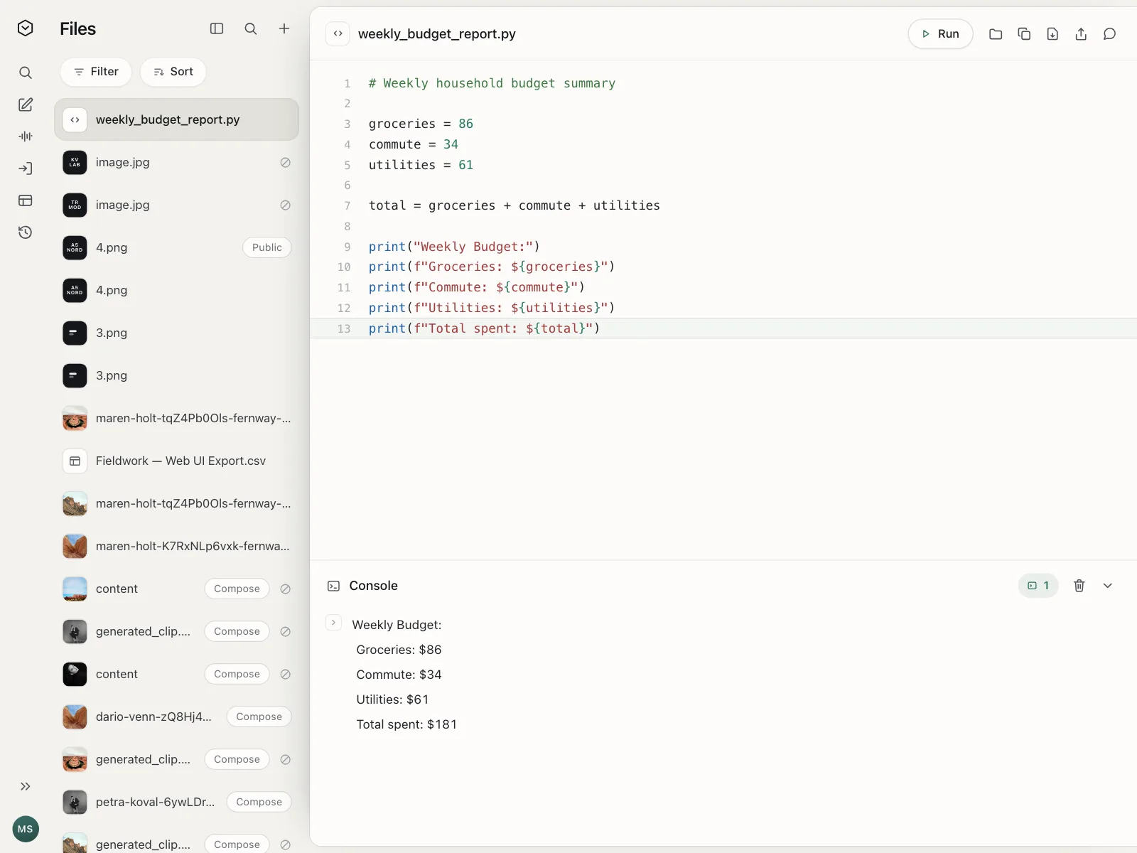 Code editor