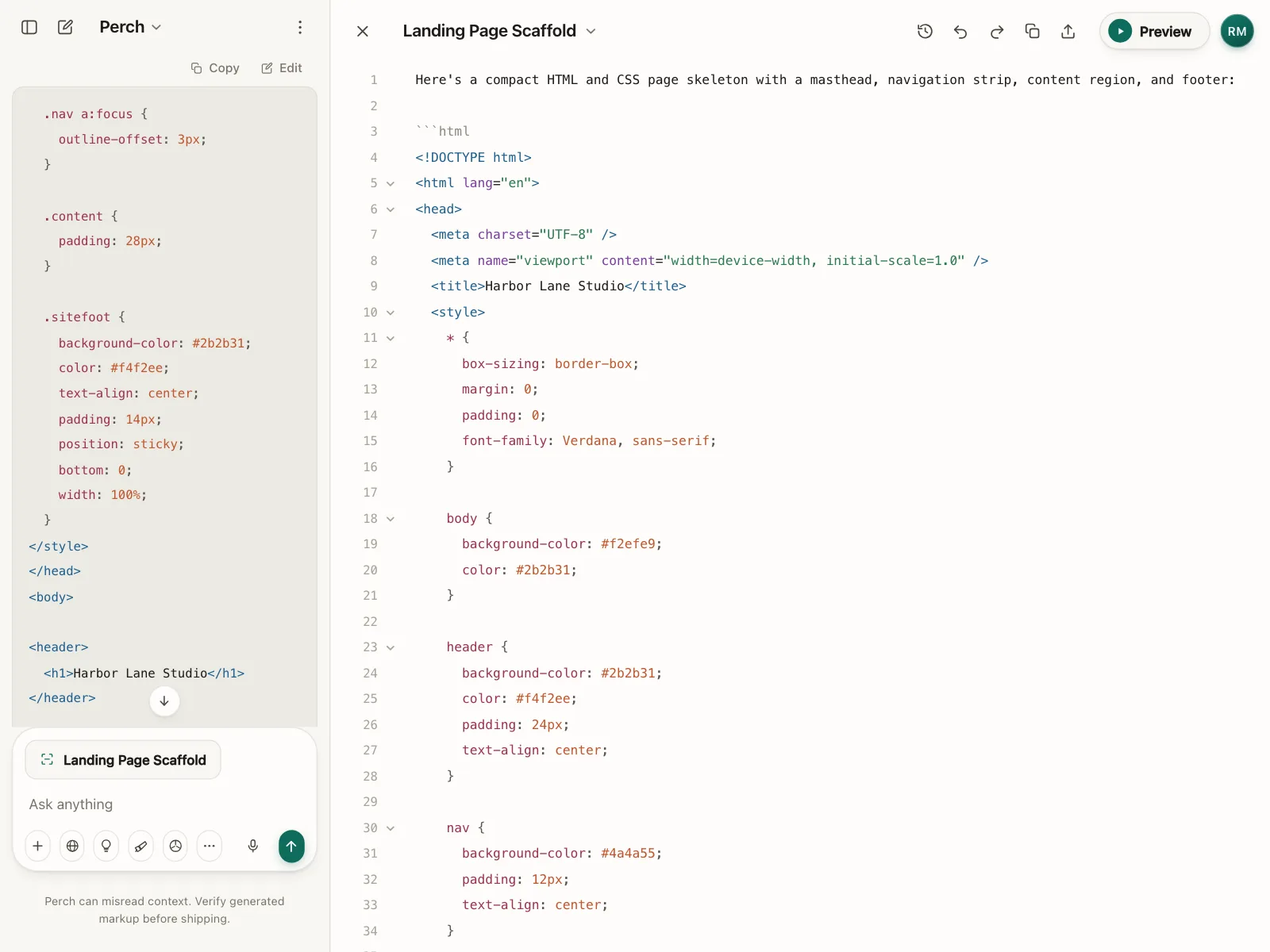 Code editor