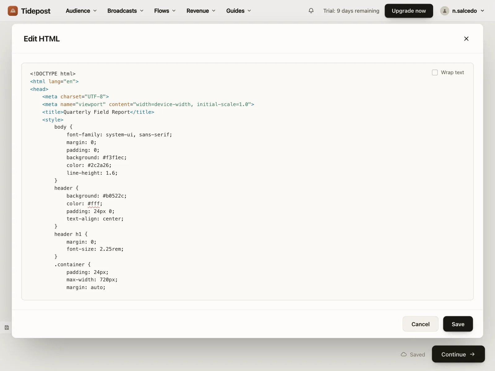 Code editor