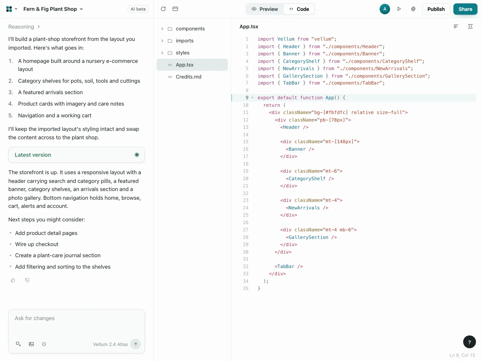 Code editor