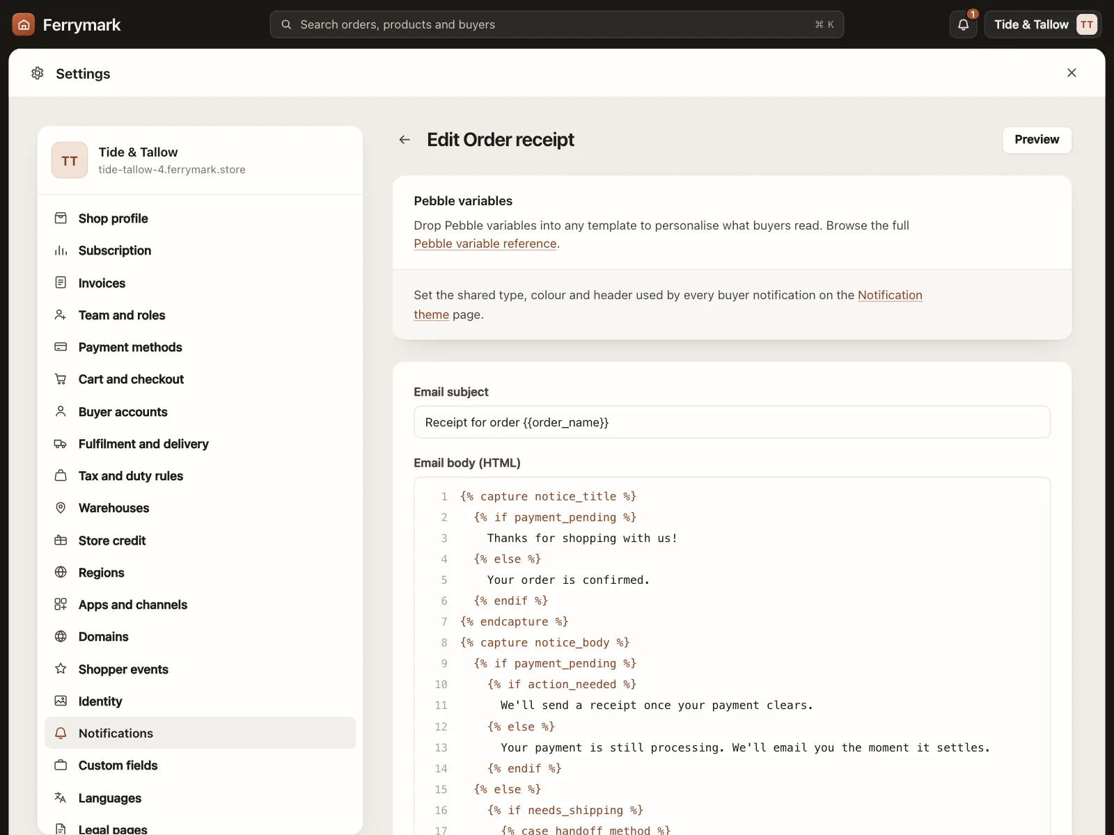 Code editor