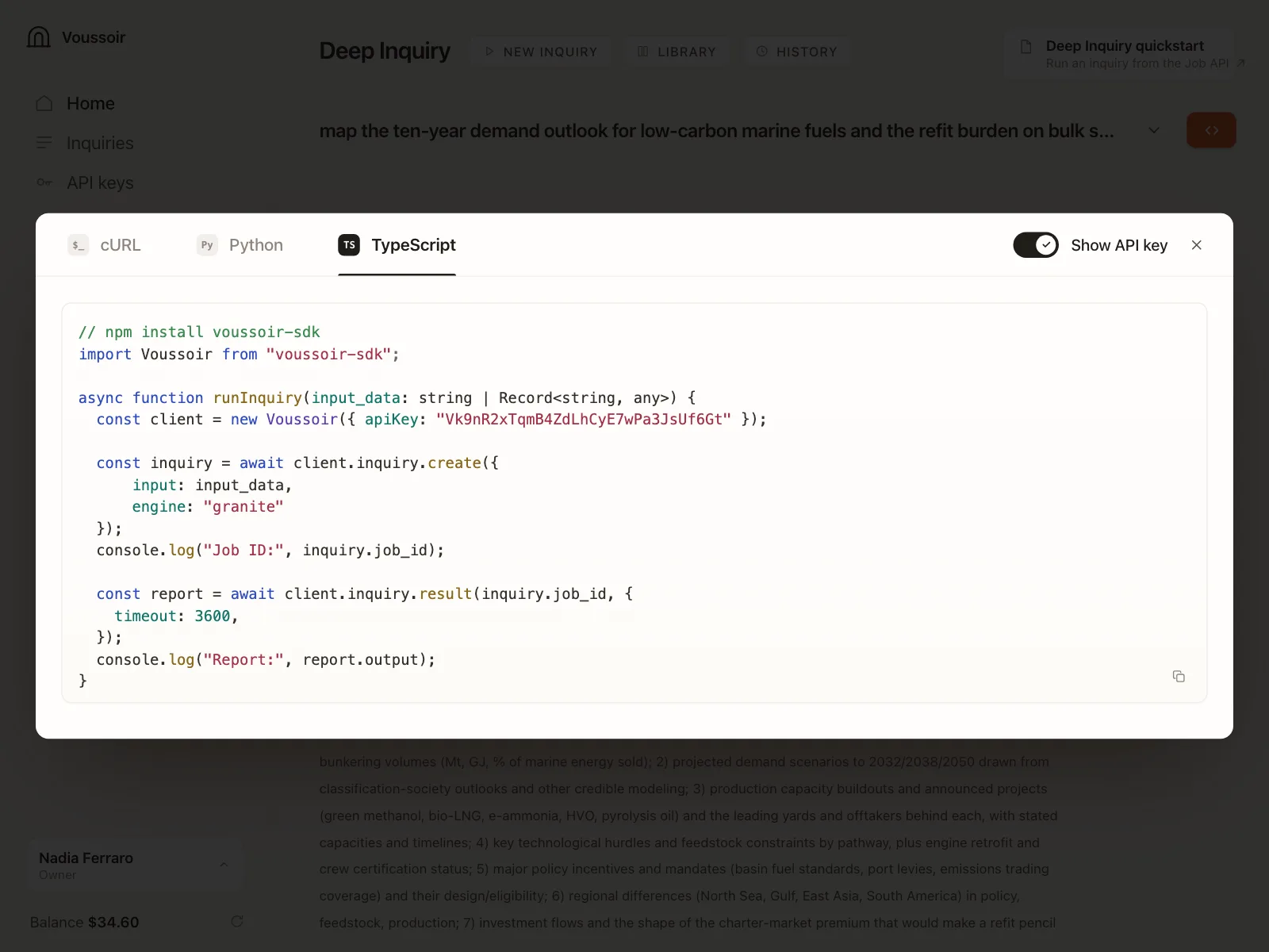 Code snippet