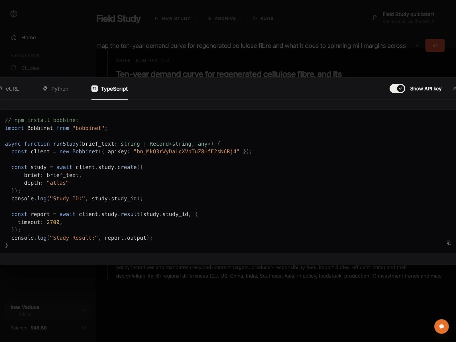 Code snippet
