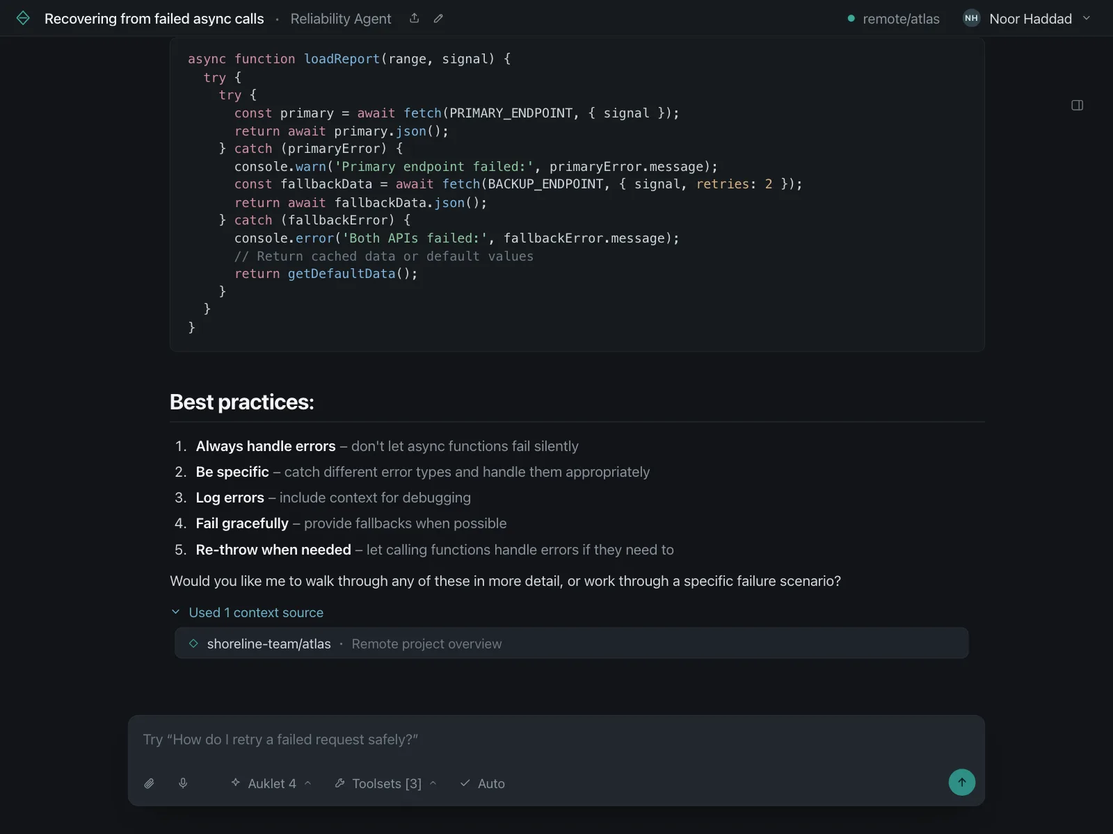 Code snippet