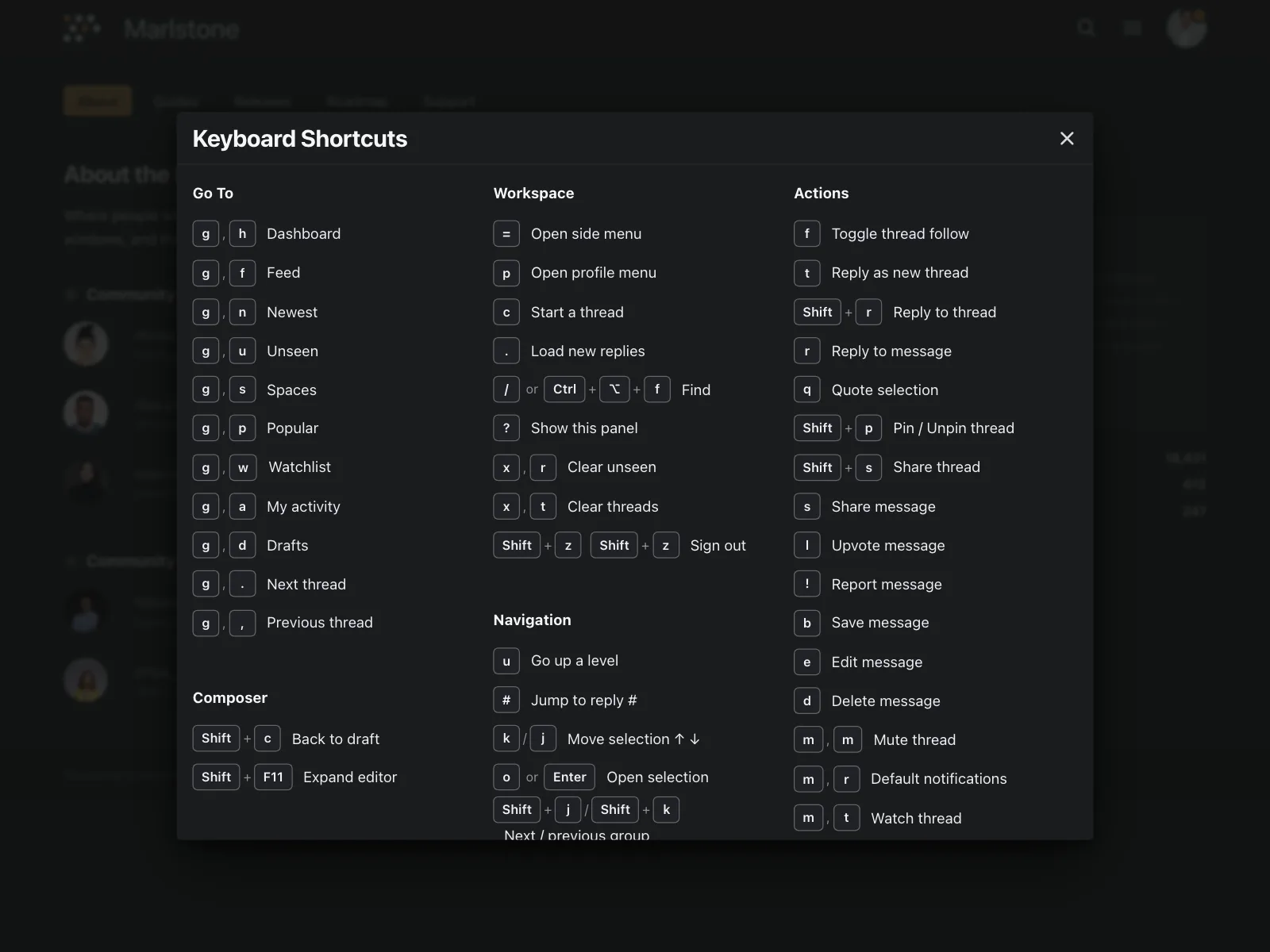 Command palette