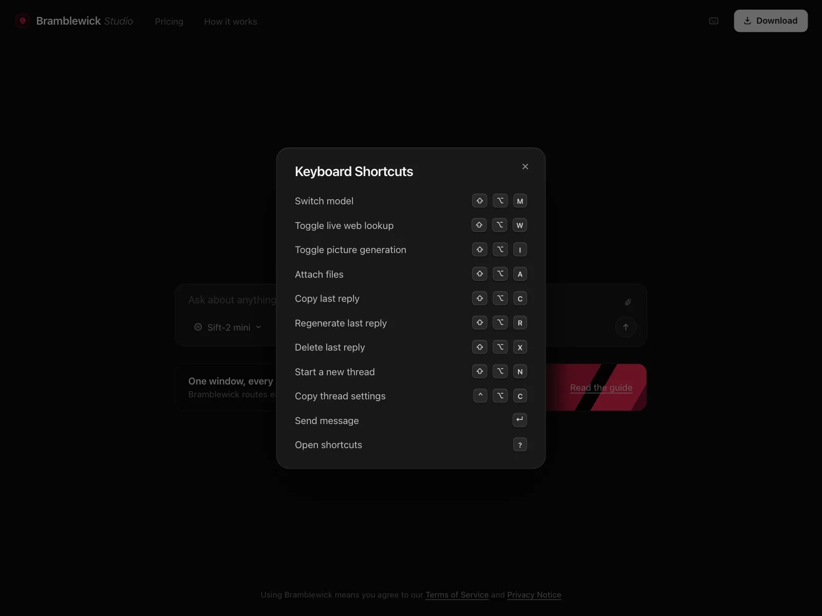 Command palette