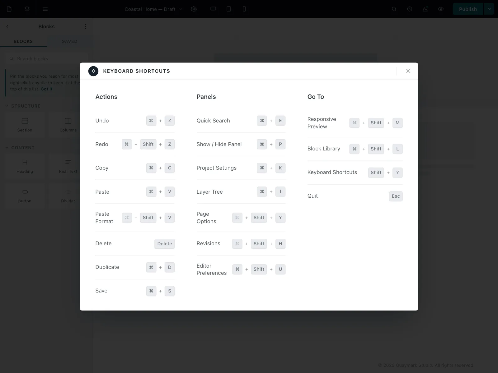 Command palette
