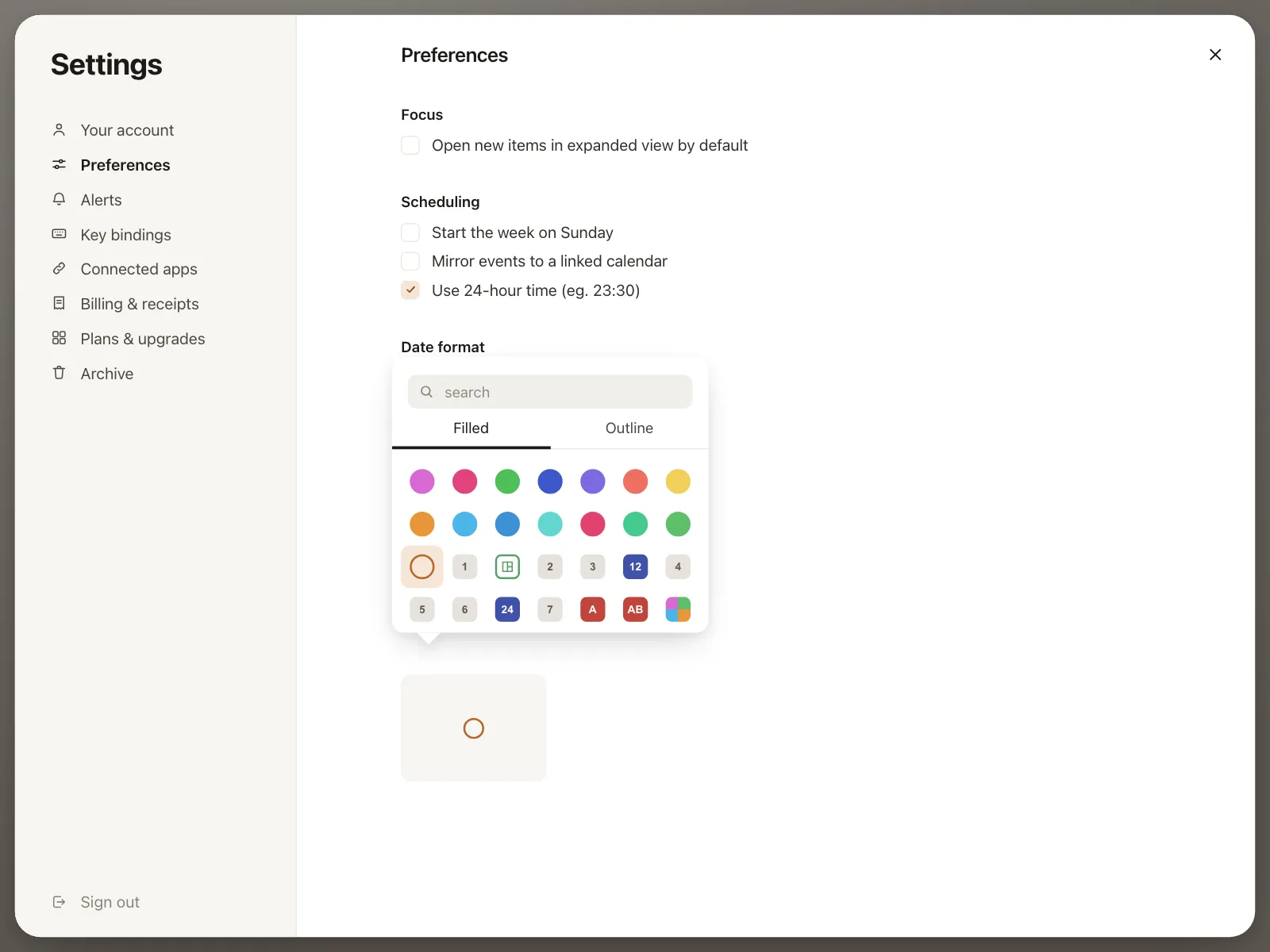Command palette