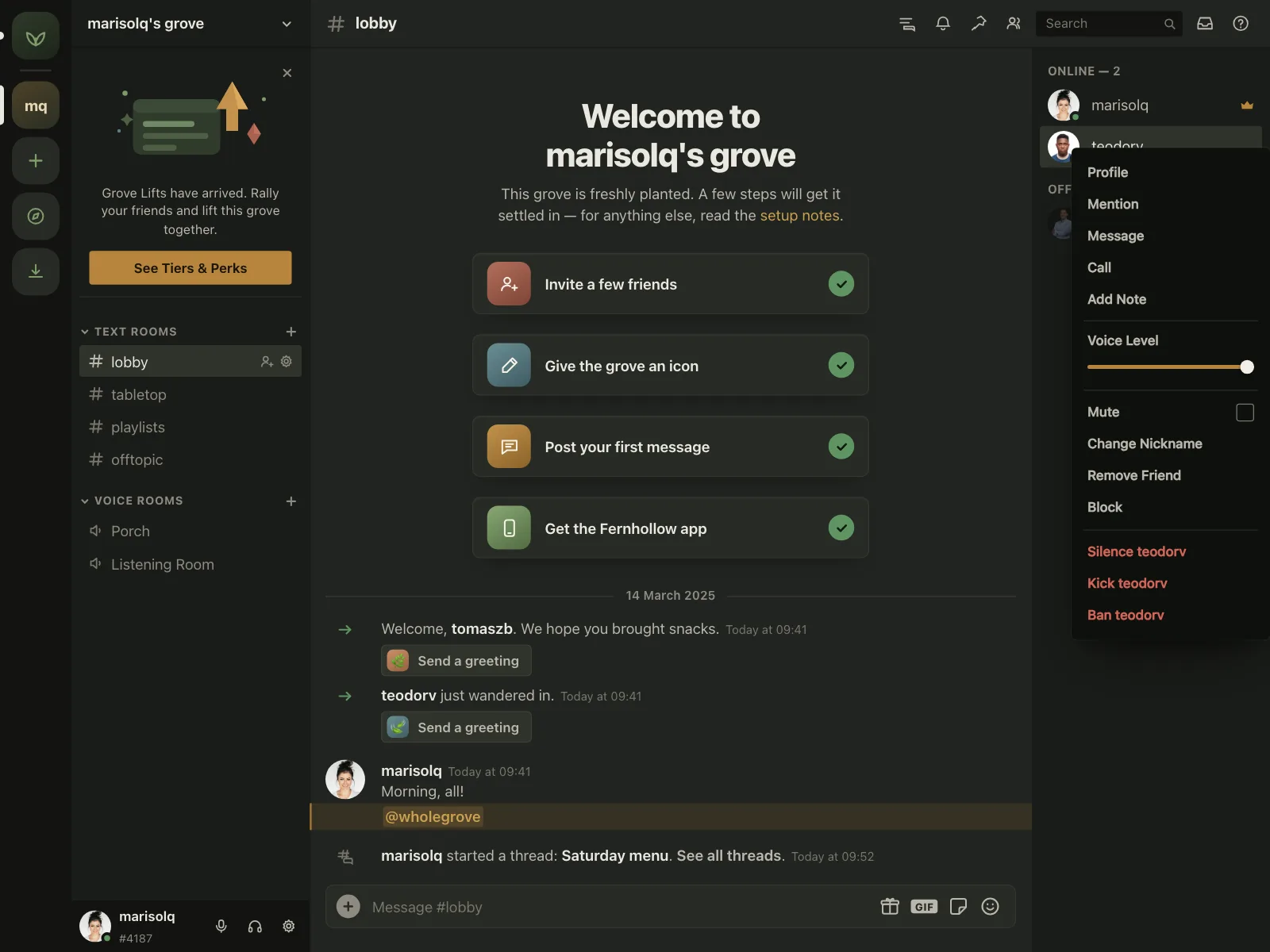 Context menu