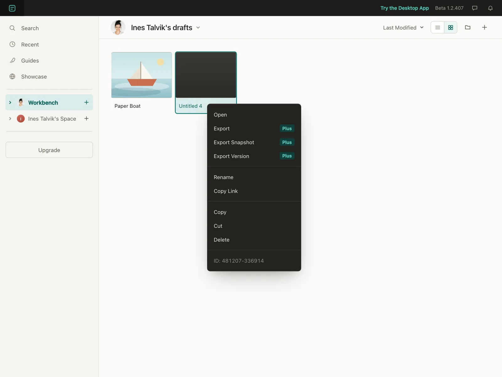 Context menu