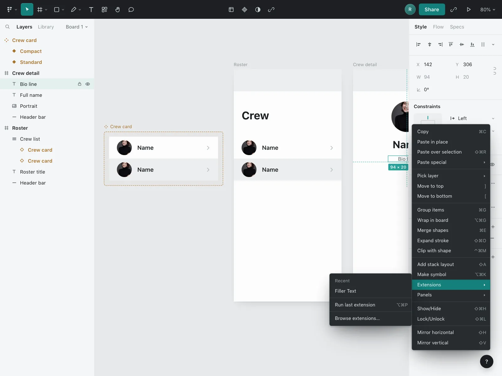 Context menu