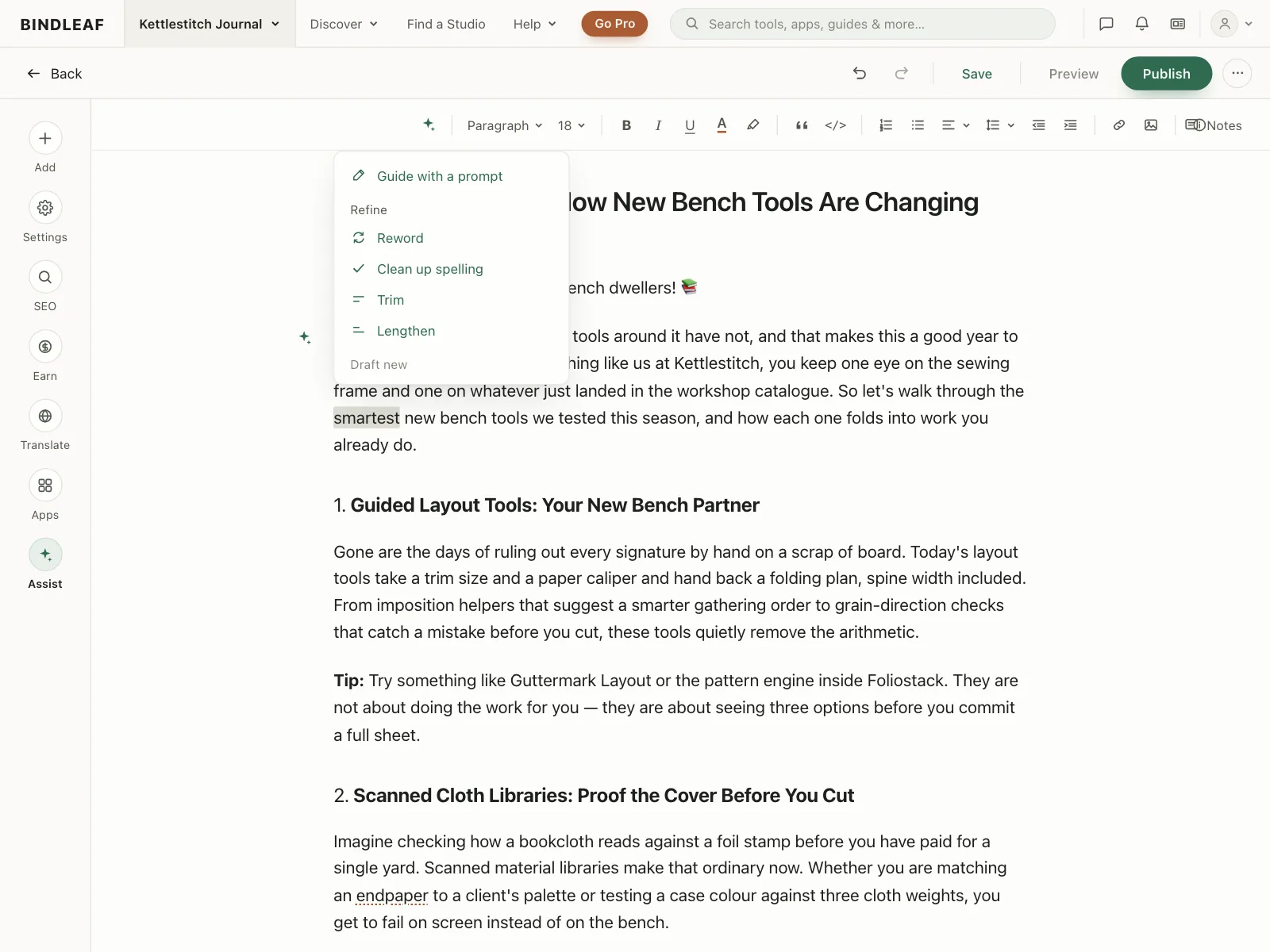Context menu