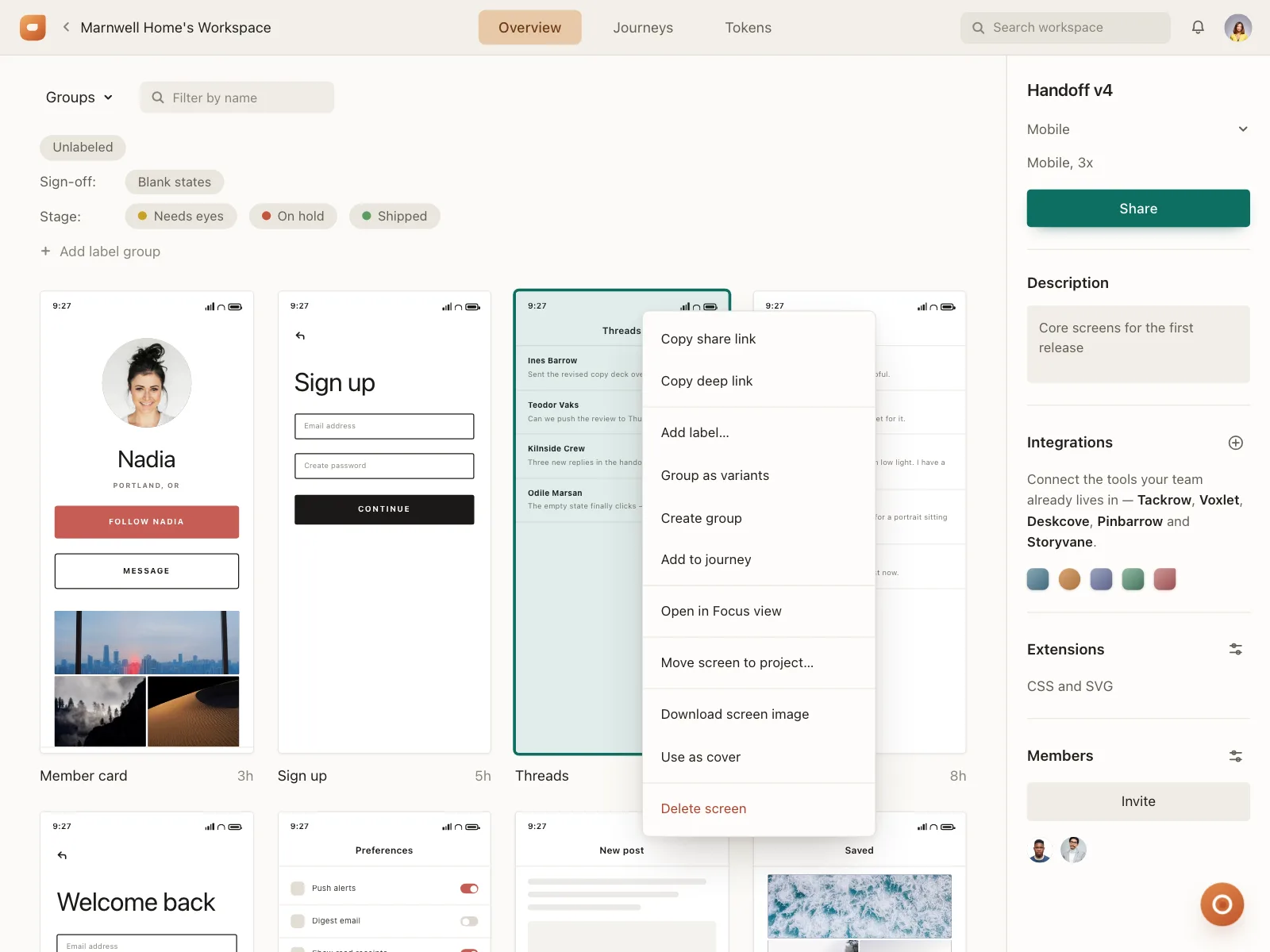 Context menu