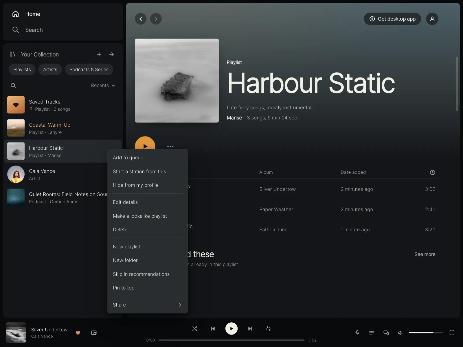 Context menu