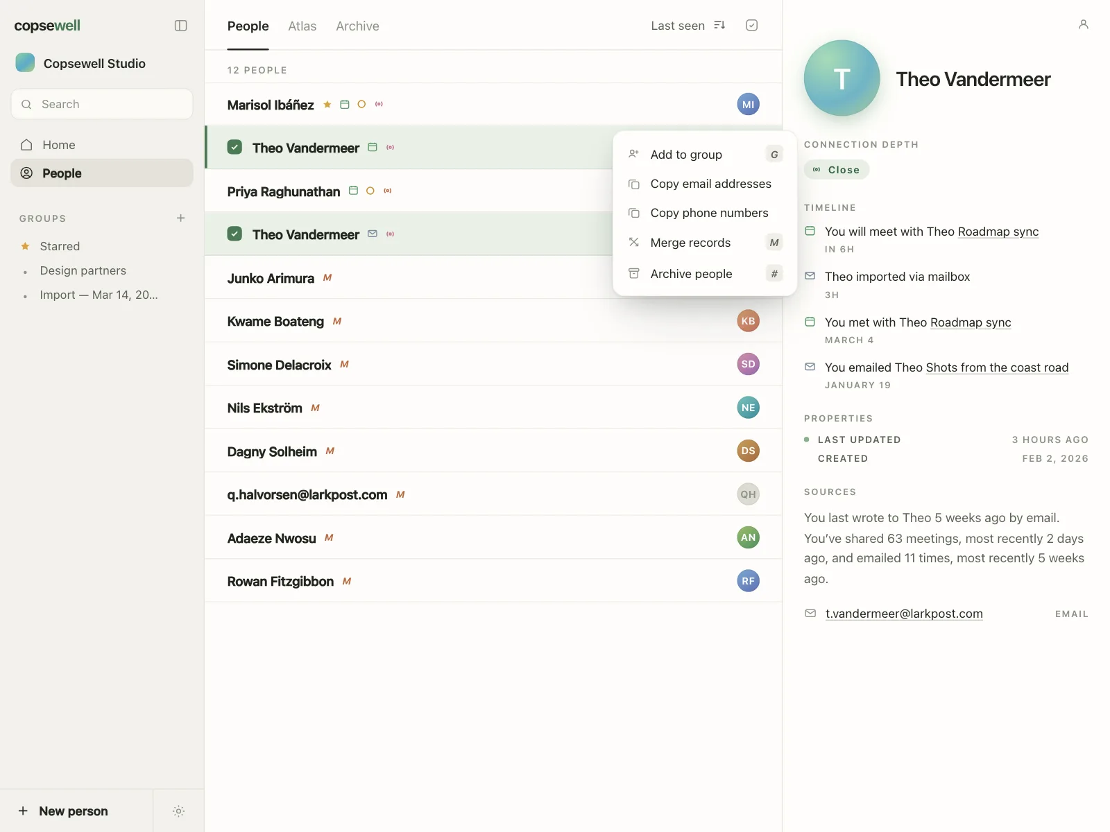 Context menu