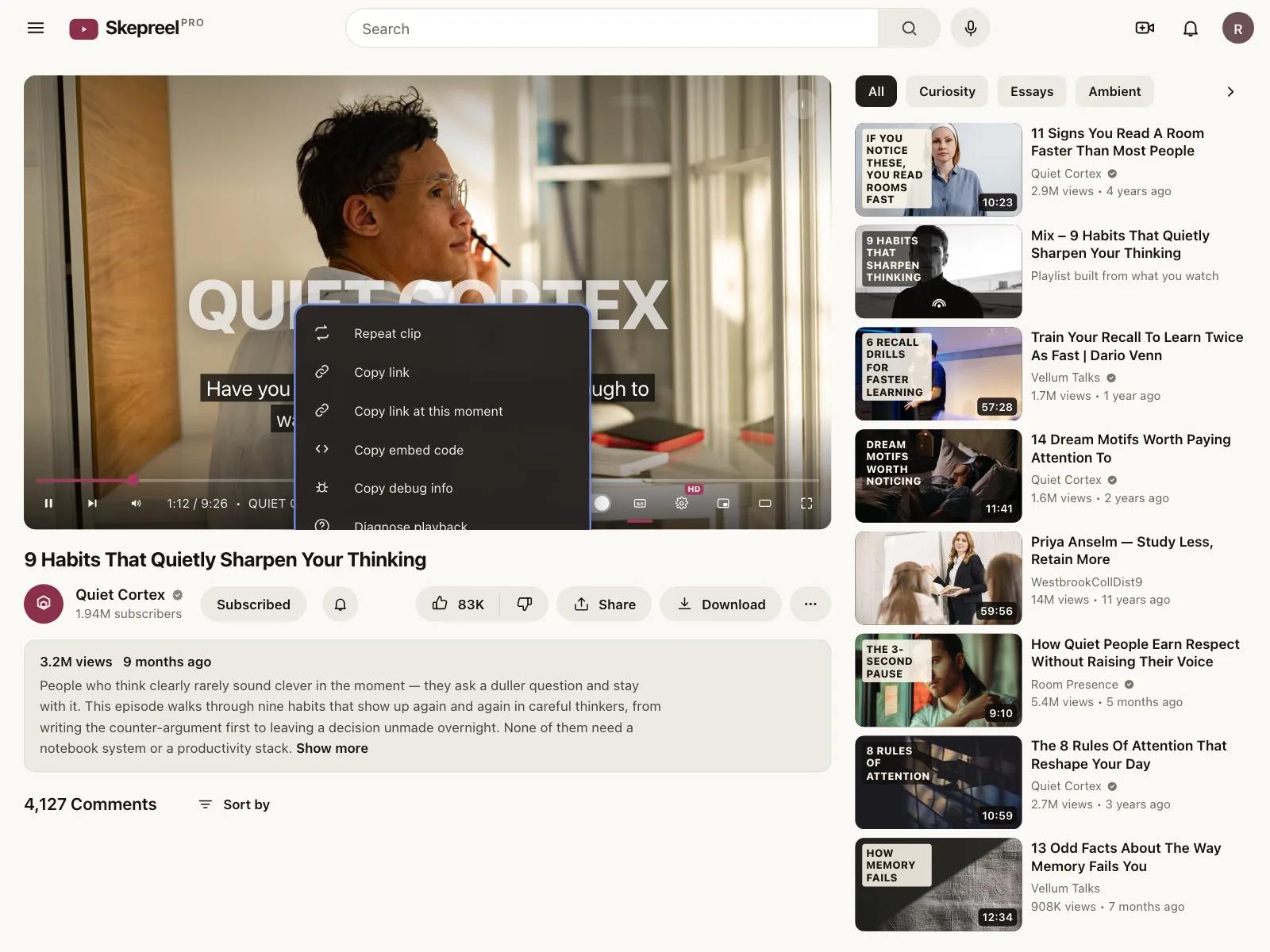Context menu