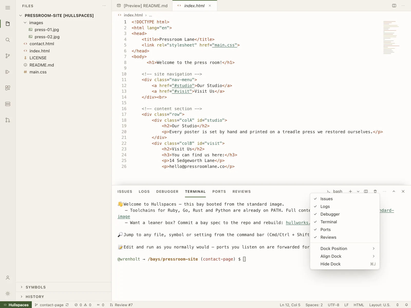 Context menu