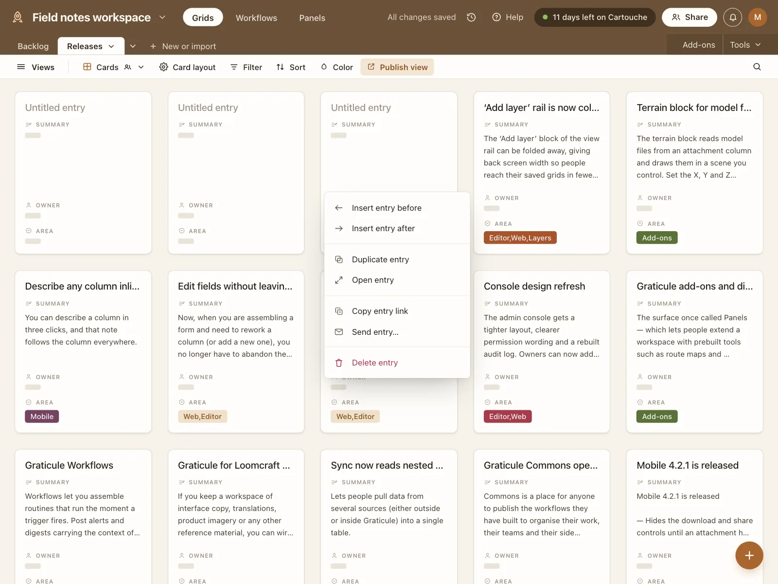 Context menu