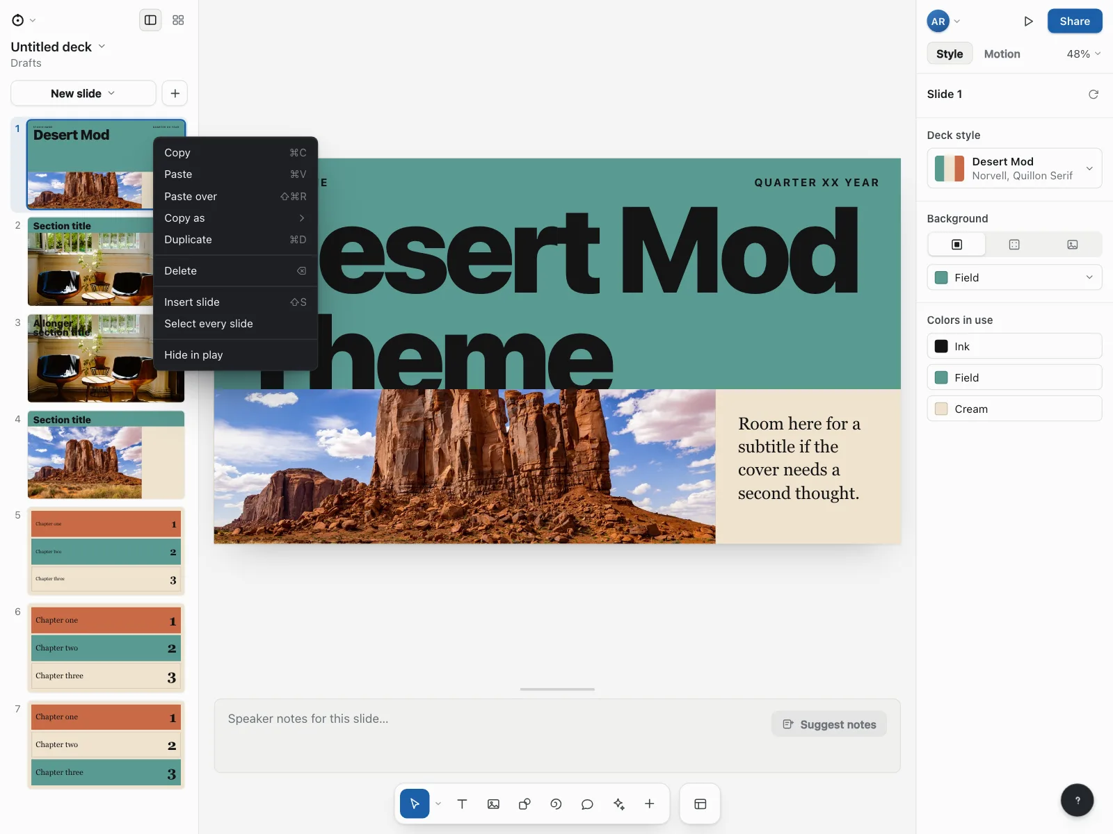Context menu