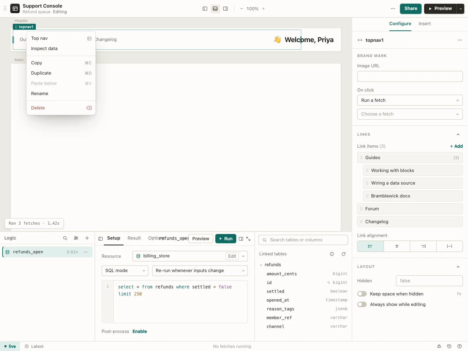 Context menu