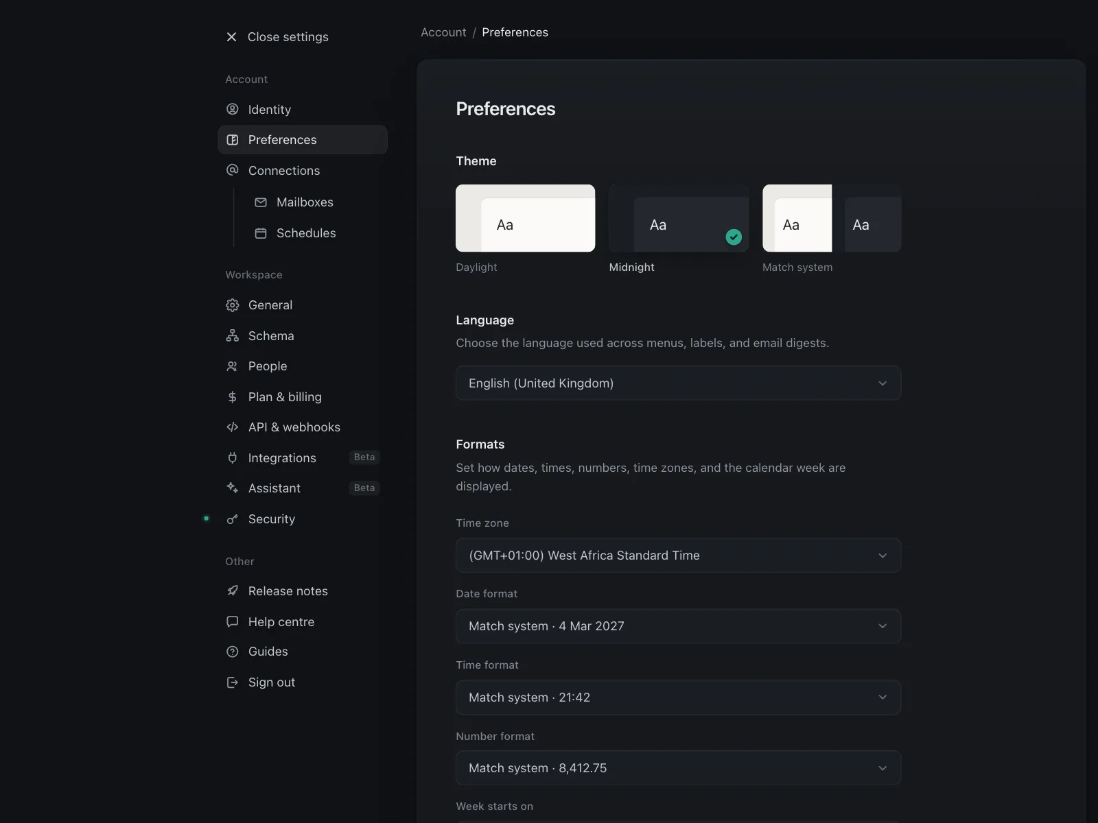 Dark mode