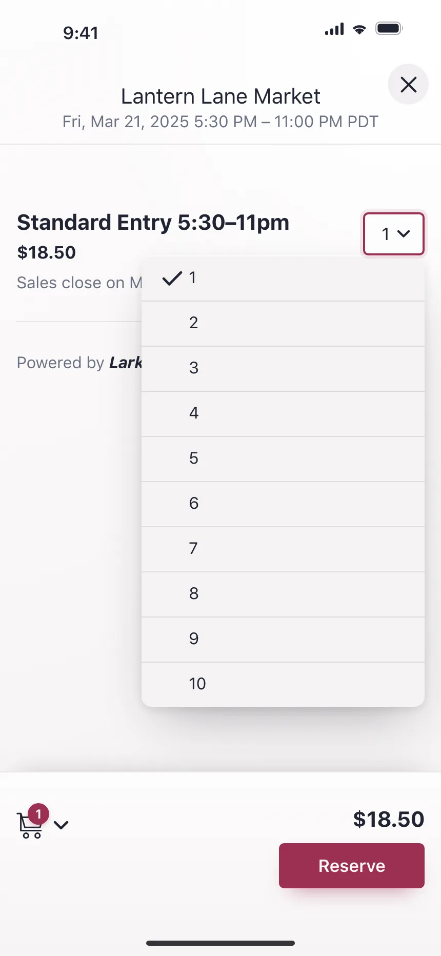 Dropdown menu