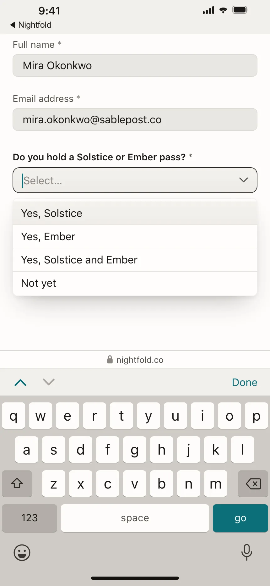 Dropdown menu