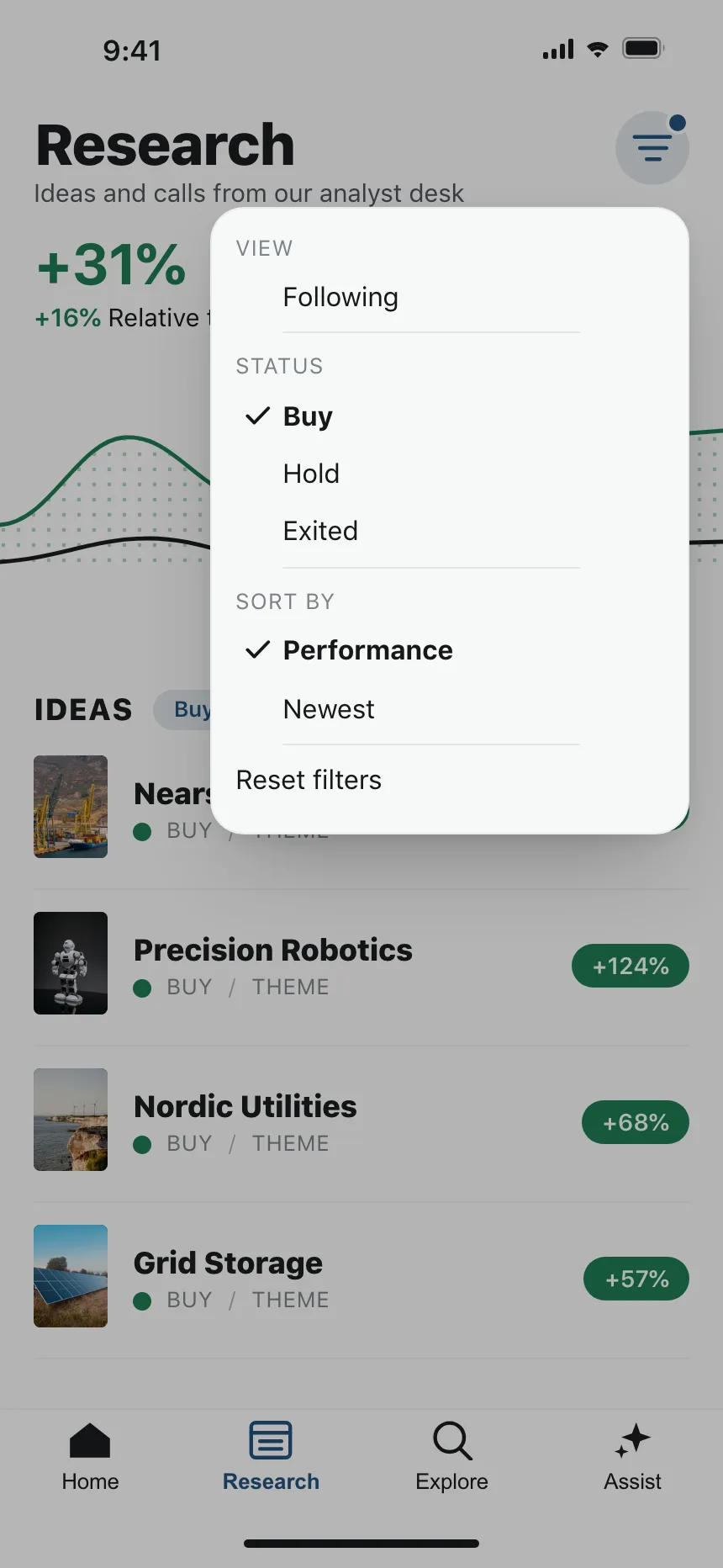 Dropdown menu
