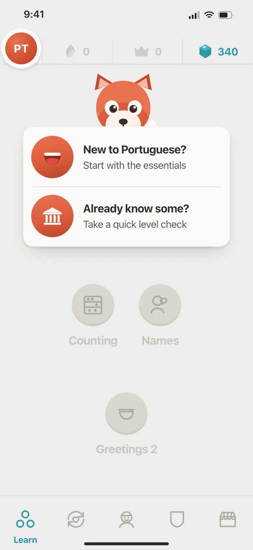 Dropdown menu