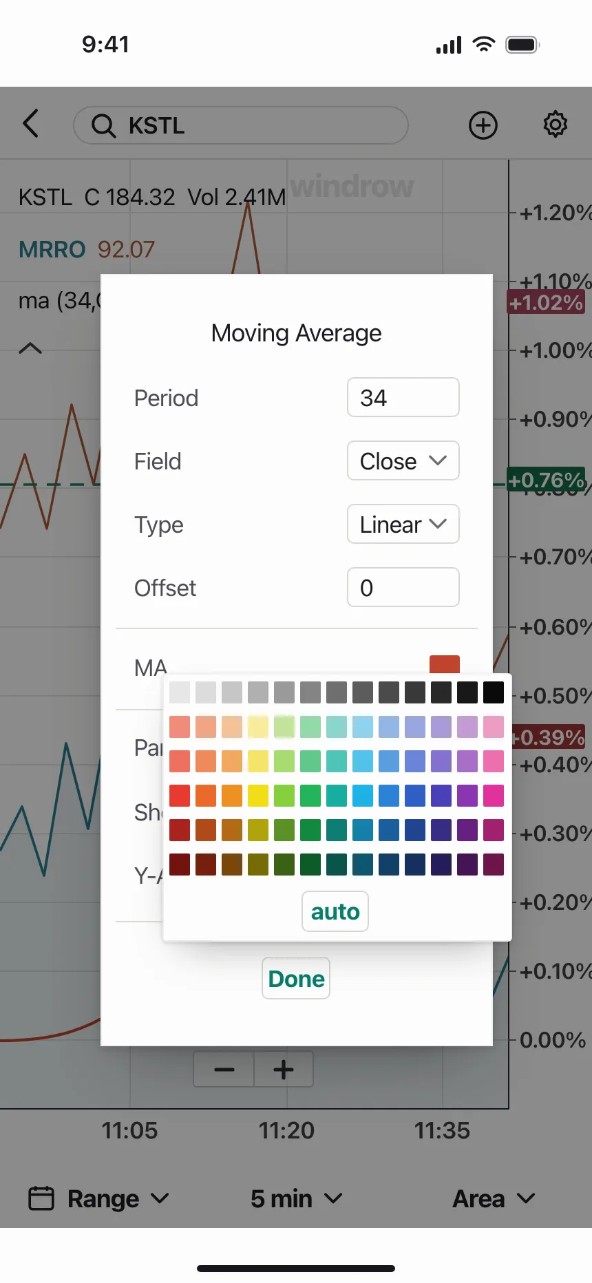 Dropdown menu