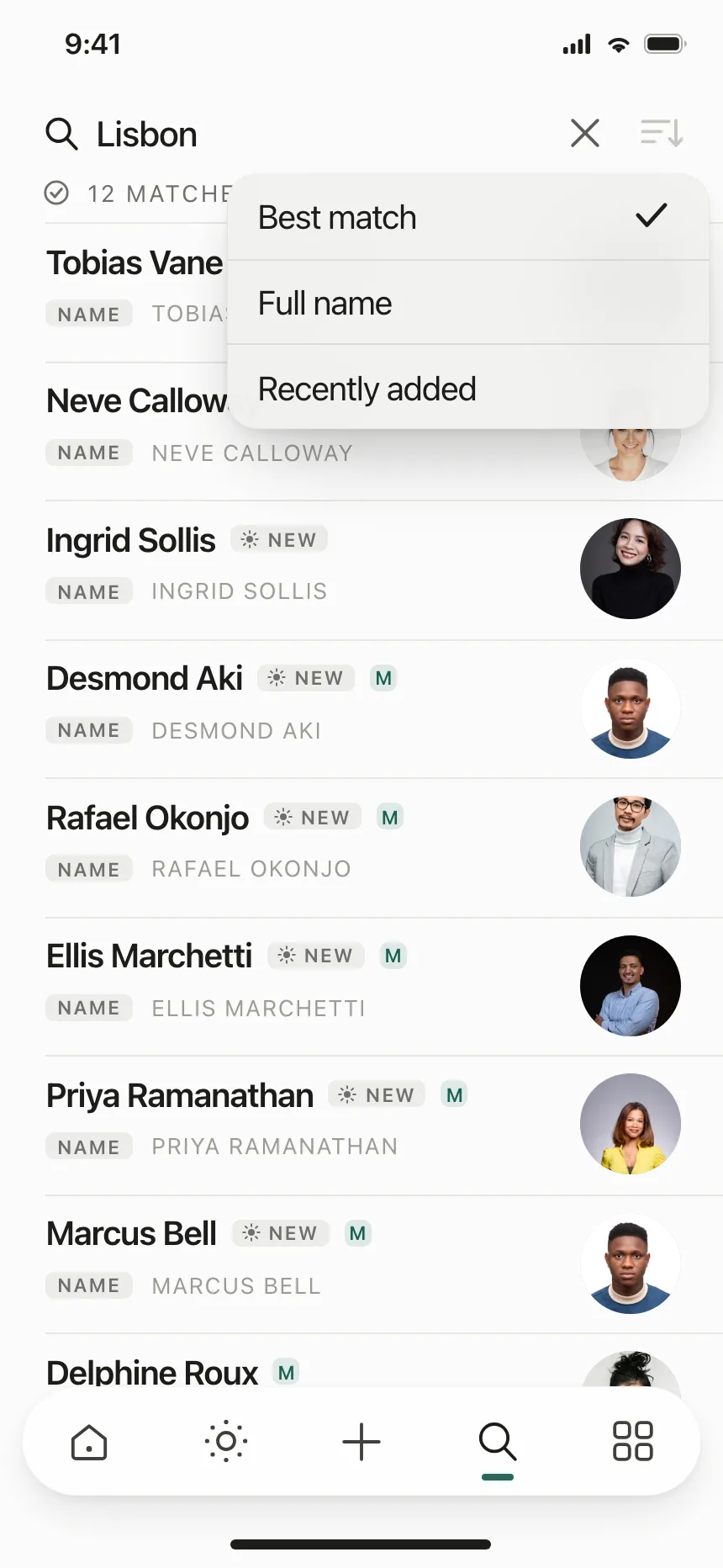 Dropdown menu