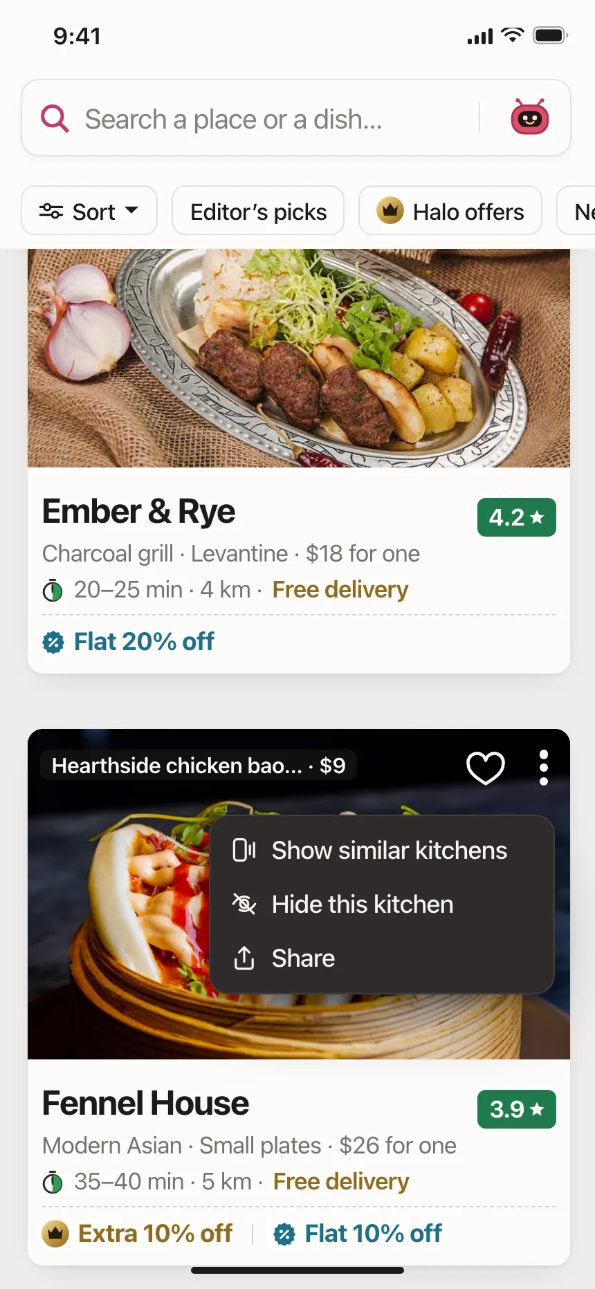 Dropdown menu