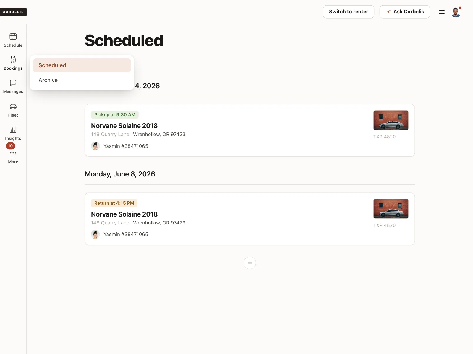 Dropdown menu