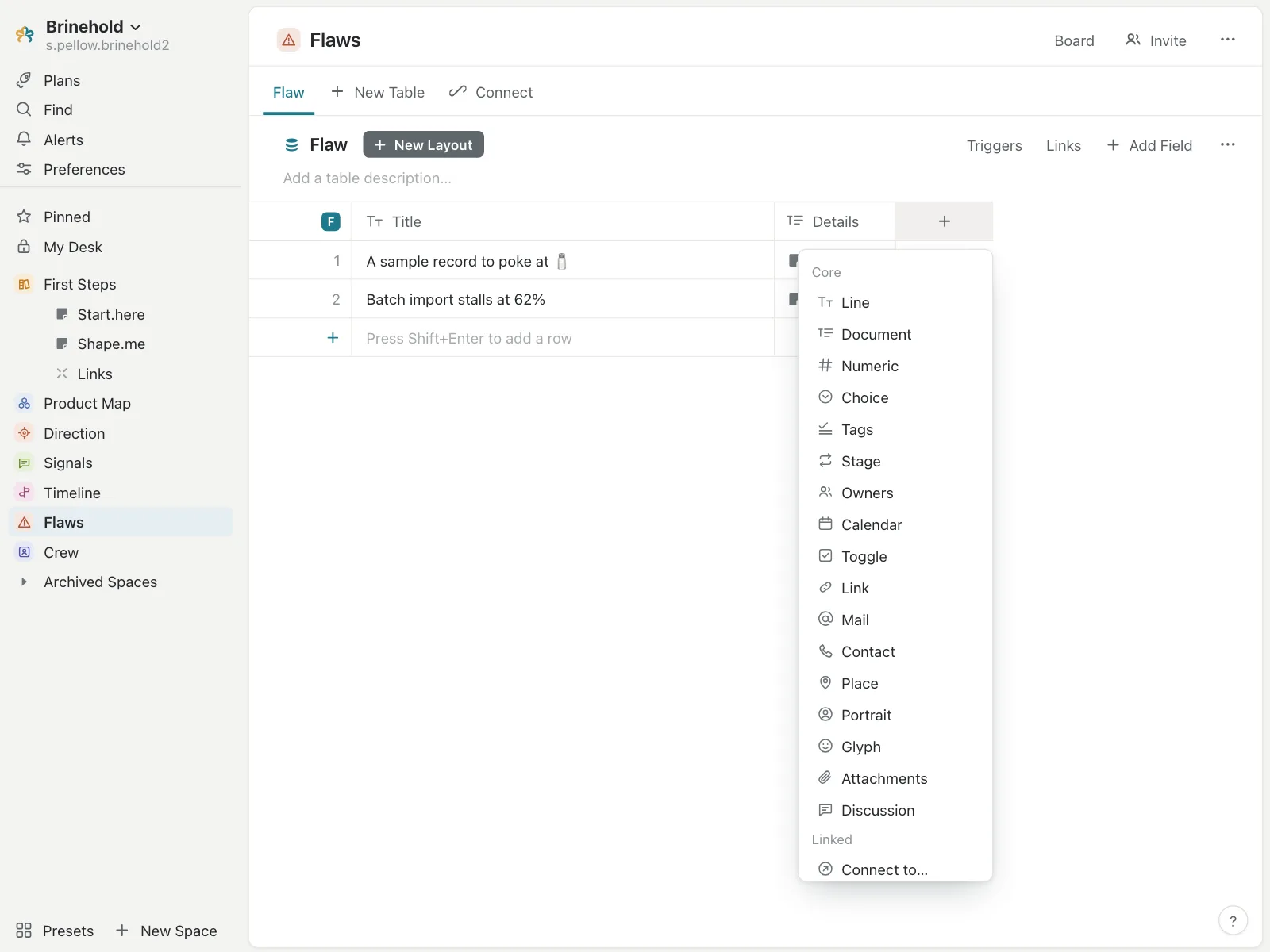 Dropdown menu