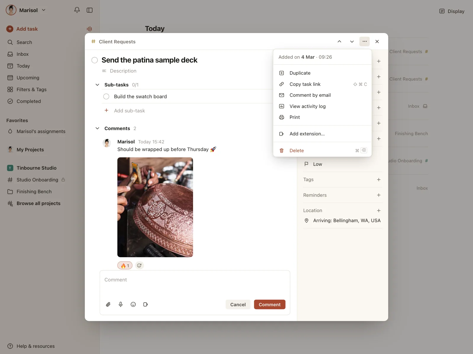 Dropdown menu
