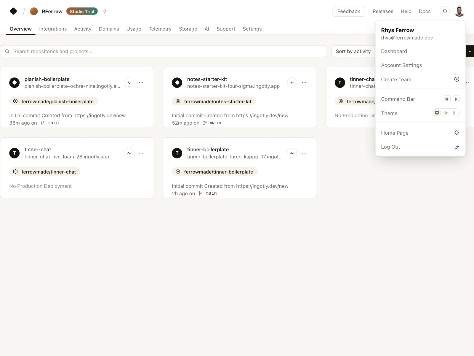 Dropdown menu
