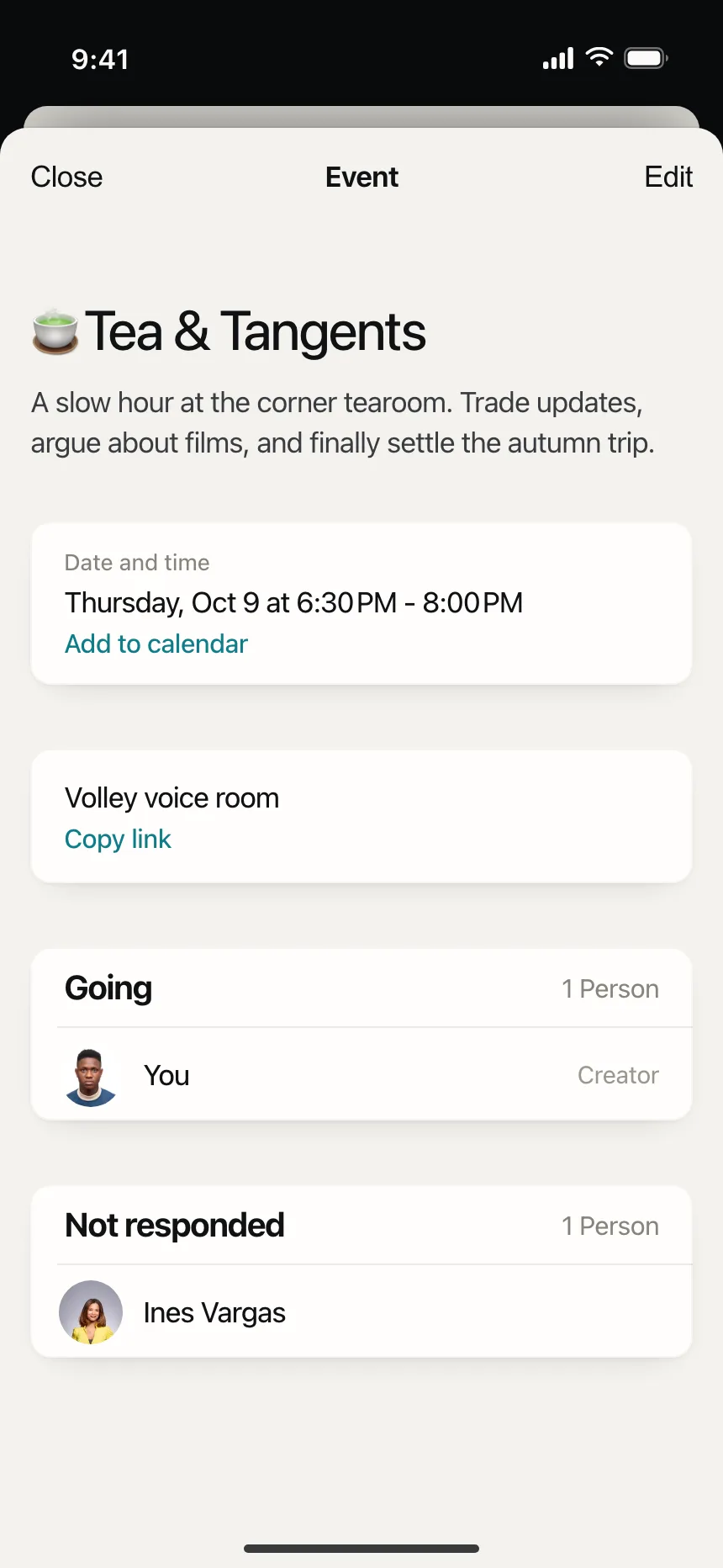 Event detail